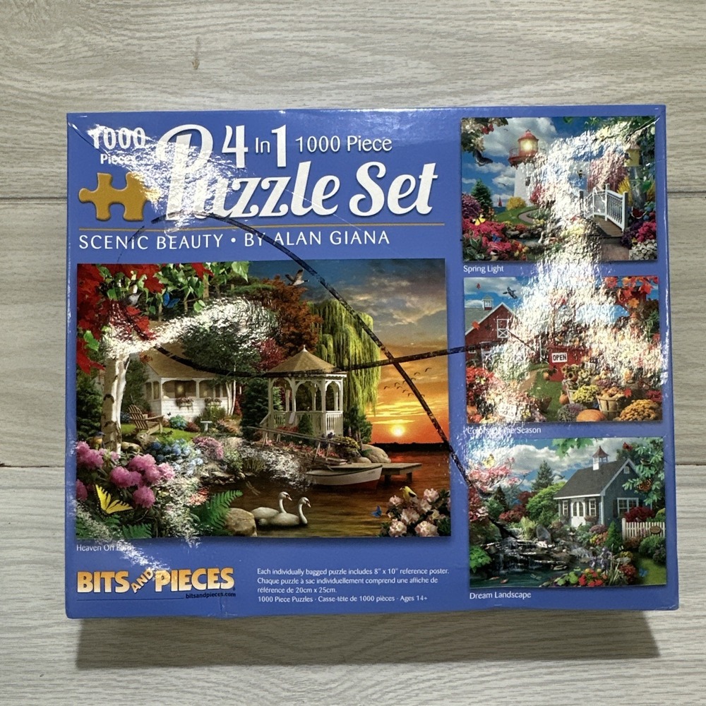 BITS AND PIECES Scenic Beauty by Giana 1000PC Puzzle (Set of 4) *Pieces Verified